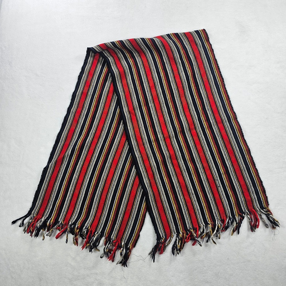 Angelo Litrico Scarf Mens OS Multi-Color Excellent Striped Woven Fringe Scarf